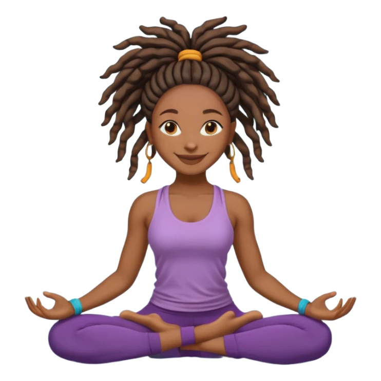 yoga black girl with locs  sticker