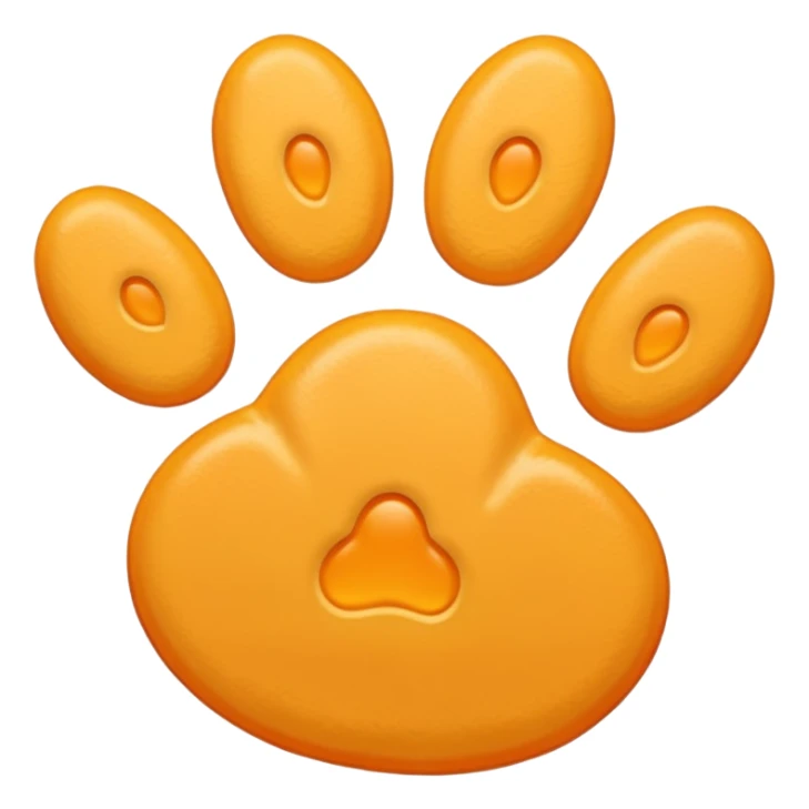 a very light pale pastel yellow-orange pawprint sticker