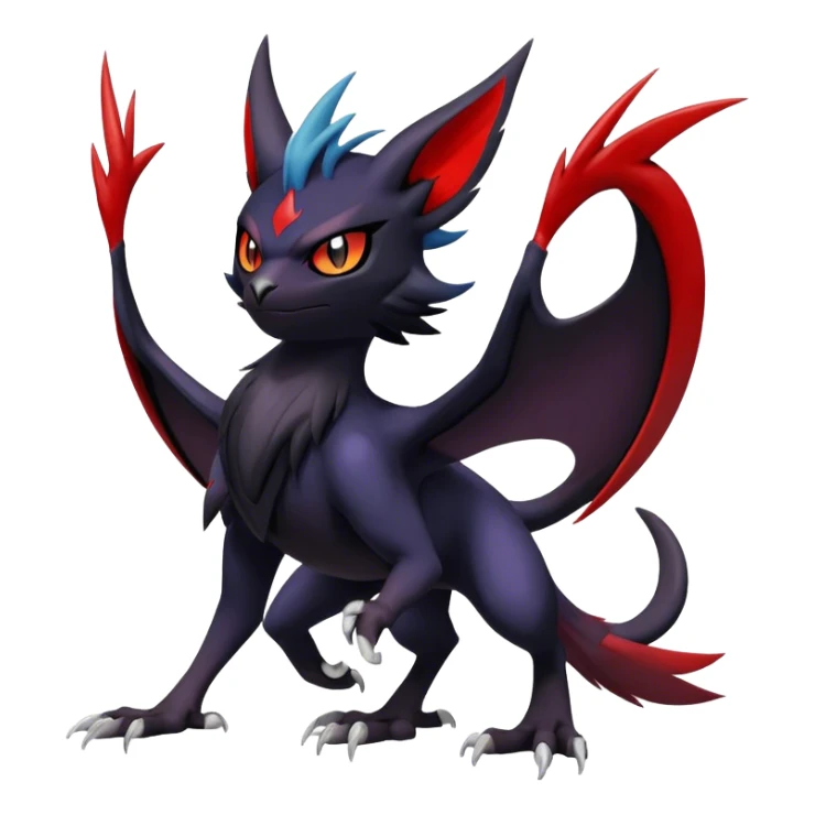Edgy Cool Litten-Noivern-Noibat-Absol-Pokémon Full Body sticker