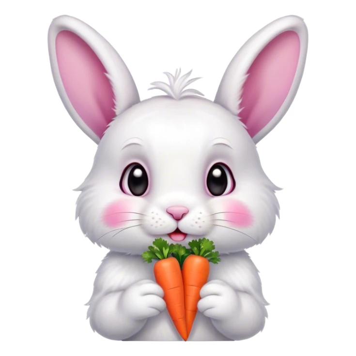 Adorable bunny eating carrots  sticker