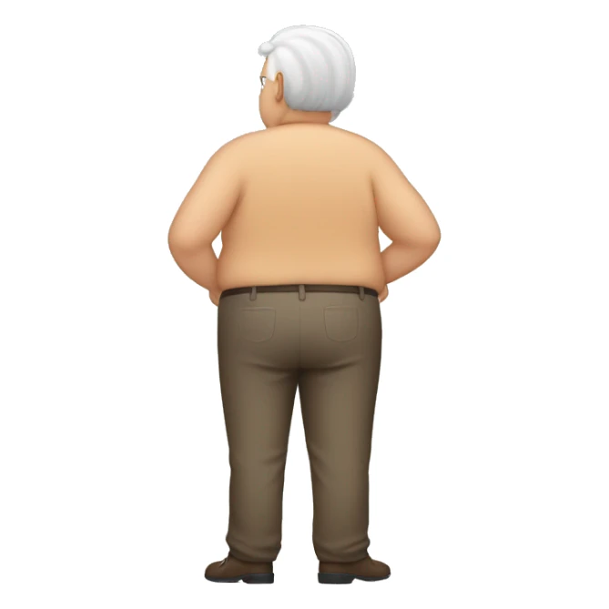 Full body Fat guy with old people hair from behind sticker