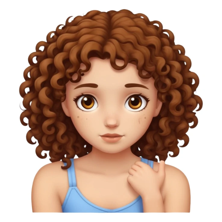 curly brown haired cute girl with scars on her arms sticker