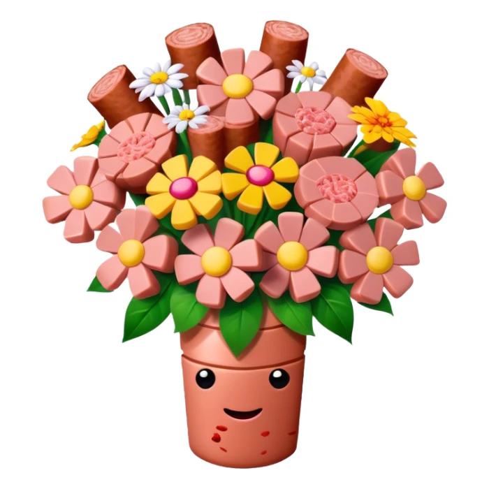 spam meat flower bouquet  sticker