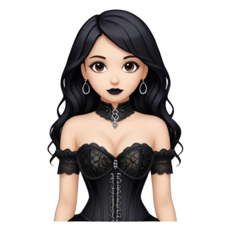 gothic lace corset black sexy lady sticker