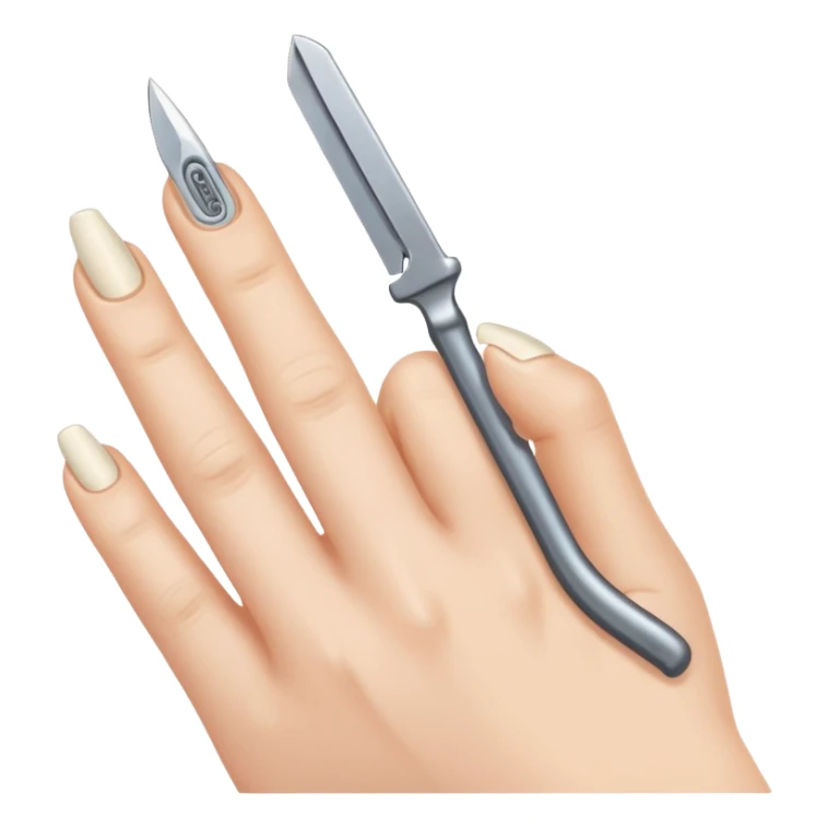 Razor blade lodged under a fingernail. sticker