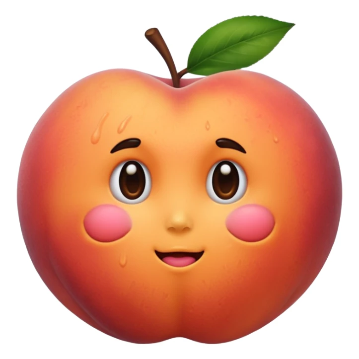 A peach with handmarks with fuzzy hair sticker