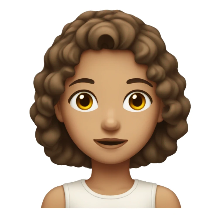 A girl with amber eyes and brown hair.  sticker