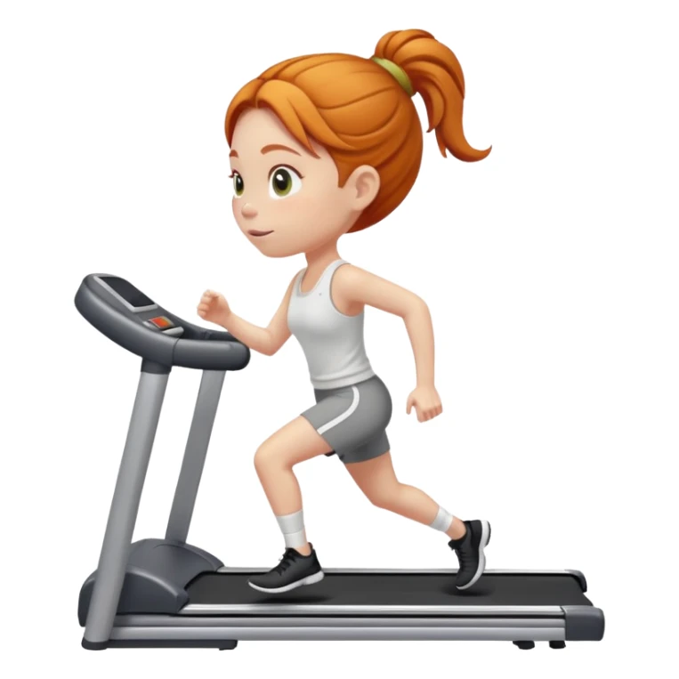 Ginger gym girl low bun treadmill sticker