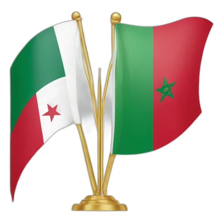 The moroccan flag next to algerian flag sticker