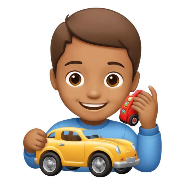 child playing with toy cars sticker