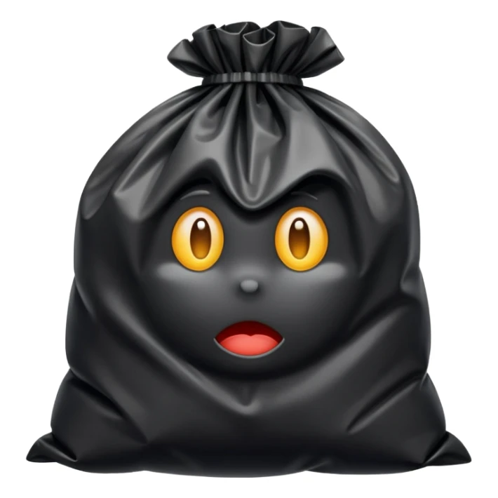 trash bag with nothin on it, just the plain trash bag sticker