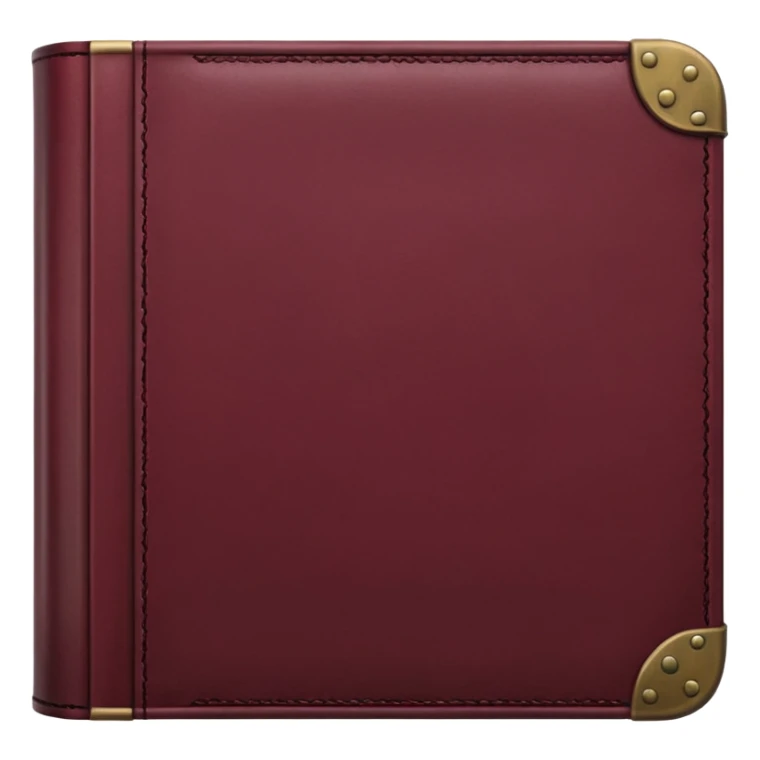 A maroon book sticker