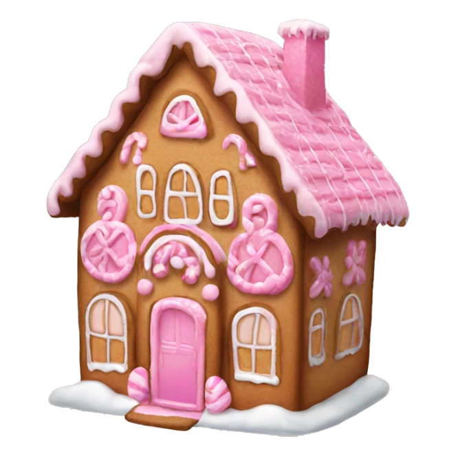 a pink gingerbread house sticker