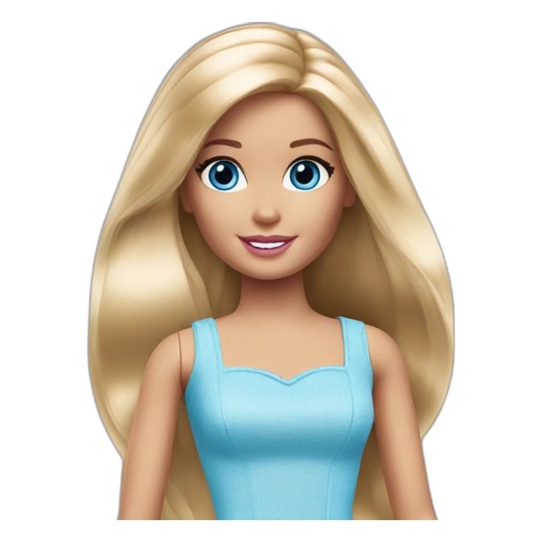 Barbie long hair blue eyes sticker