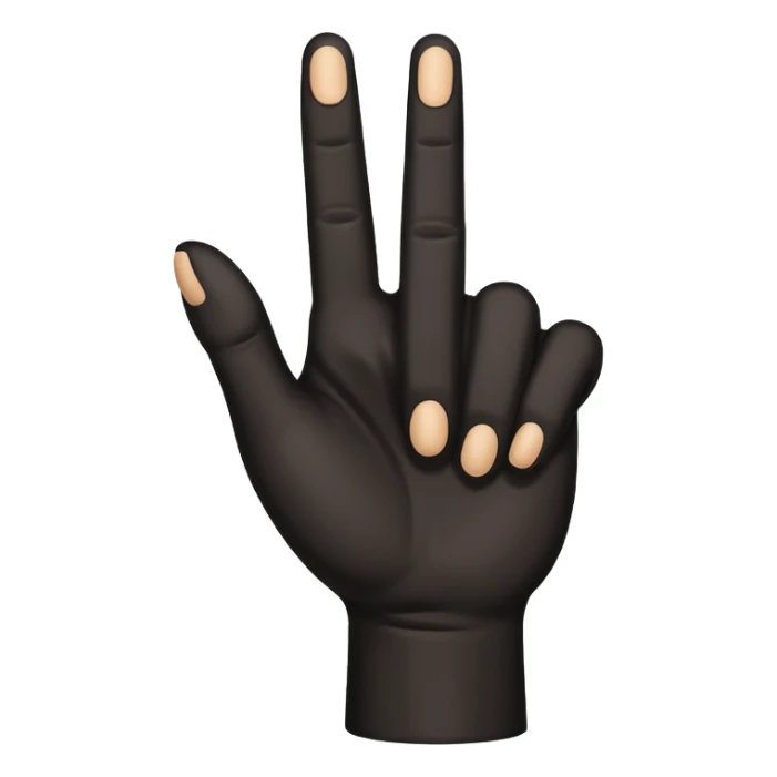 A black hand and the thumb, index and middelfinger are stretched (to say yvl) sticker