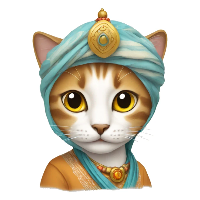 Cat wearing gulf traditional clothing  sticker