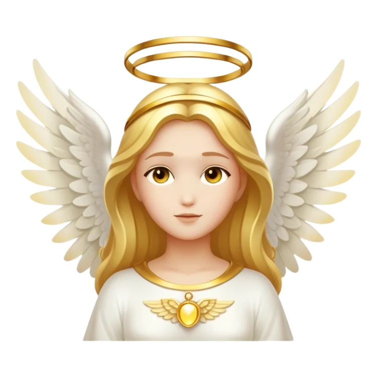 Divine figure with glowing halo and angelic wings sticker