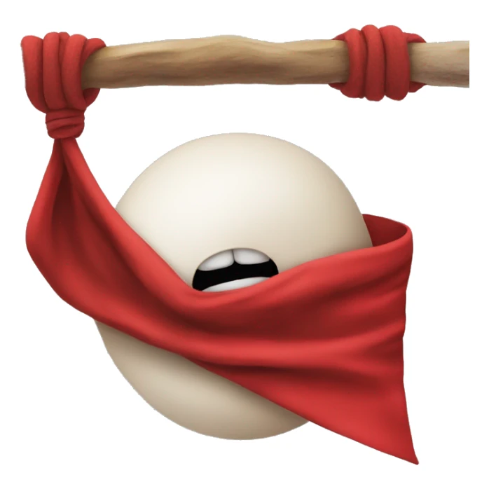 Tied it’s mouth and eye with red cloth sticker