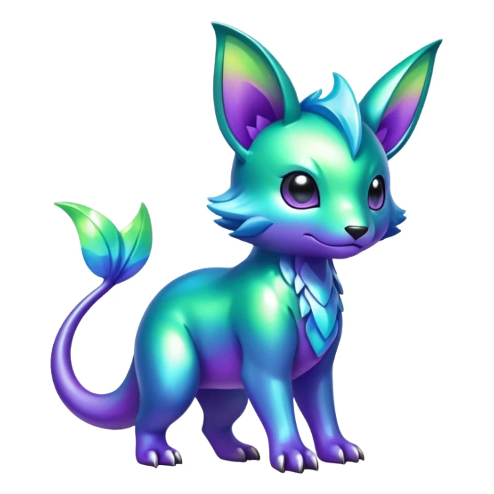 Shiny epic green blue and purple animal-fakemon sticker