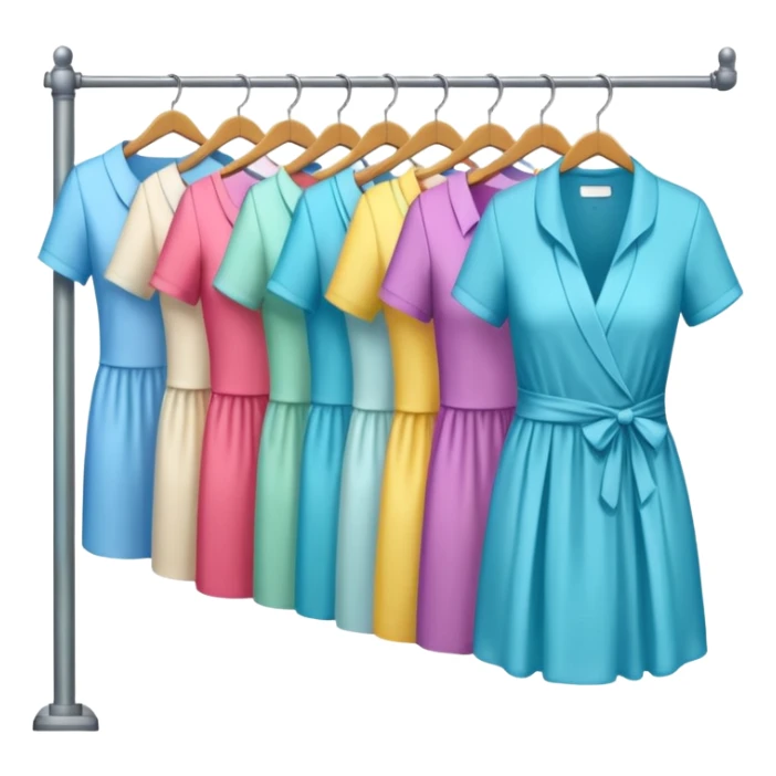 Clothing Store – racks of folded shirts and hanging dresses.

 sticker