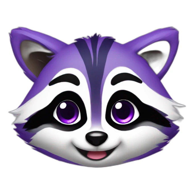 Cute violet raccoon LOL sticker