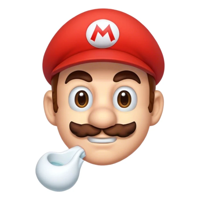 Mario on the toilette face  sticker