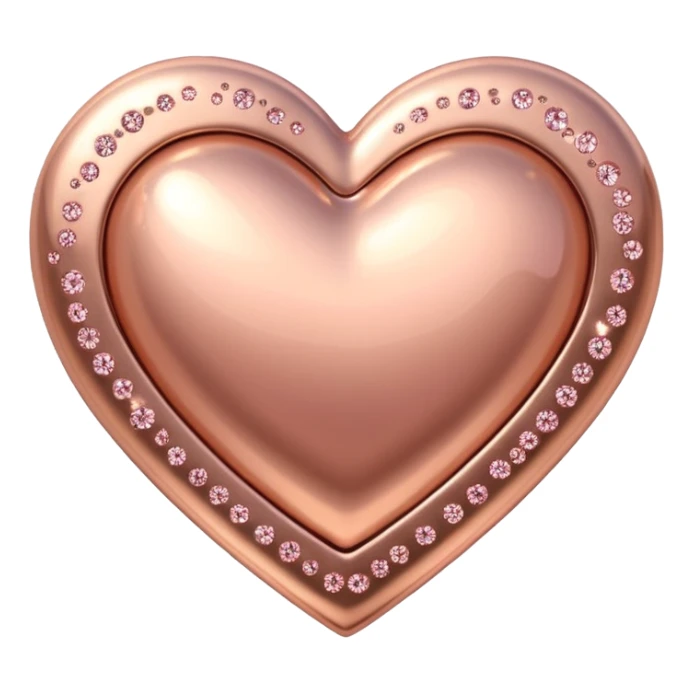 rose gold heart with sparkles sticker