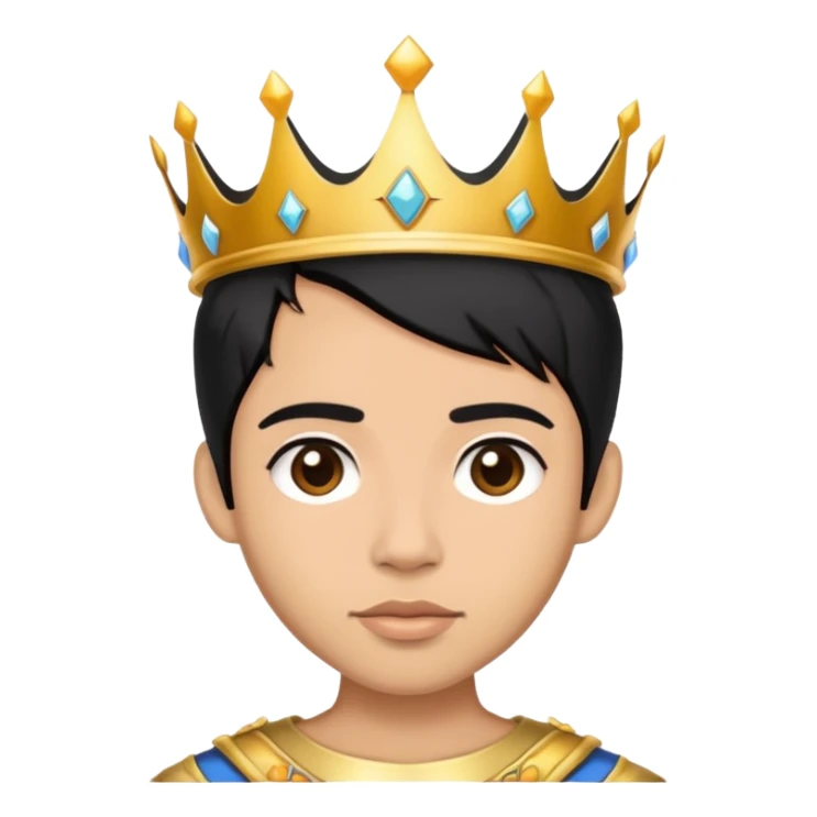 Lightskin with black hair and crown sticker