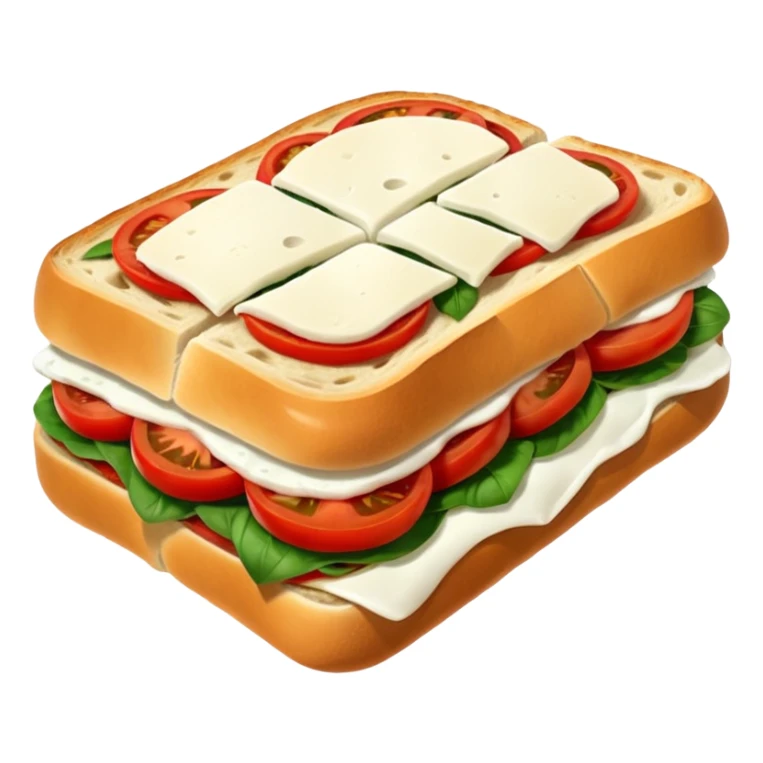 italian foccacia sandwich with tomatoes, mozzarella and basilic sticker