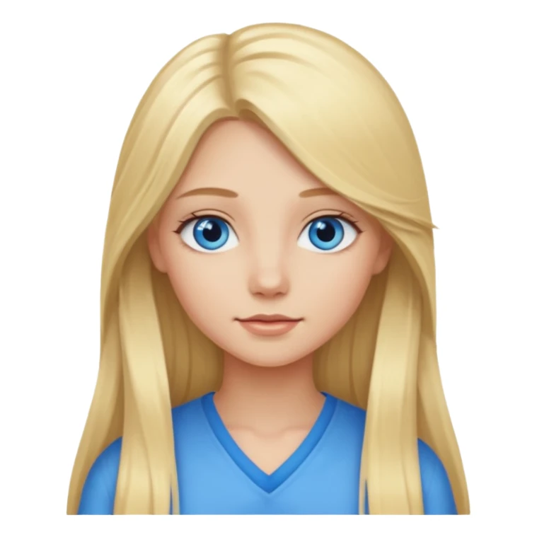 blonde girl long hair blue eyes sticker