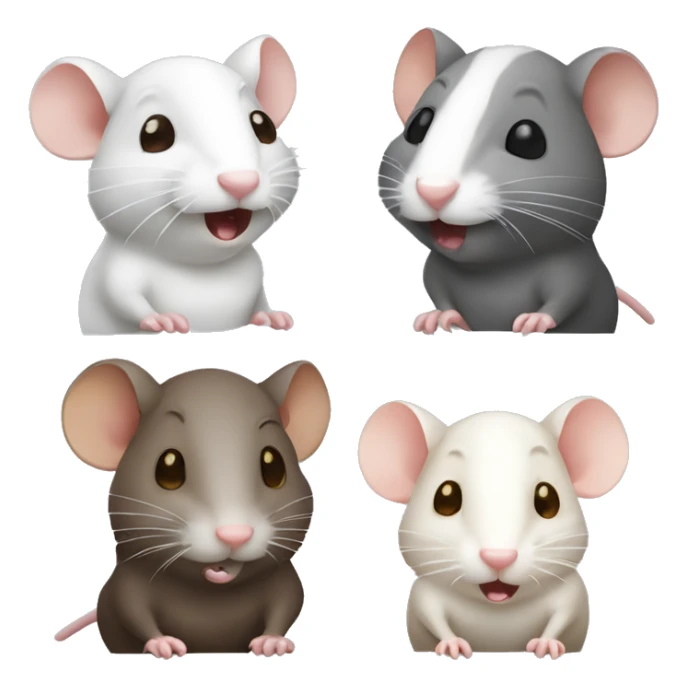 three different rats: one white rat one grey rat and one brown rat gossiping sticker