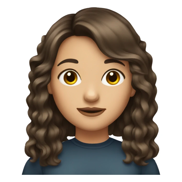 Brunette girl with curtain bangs sticker