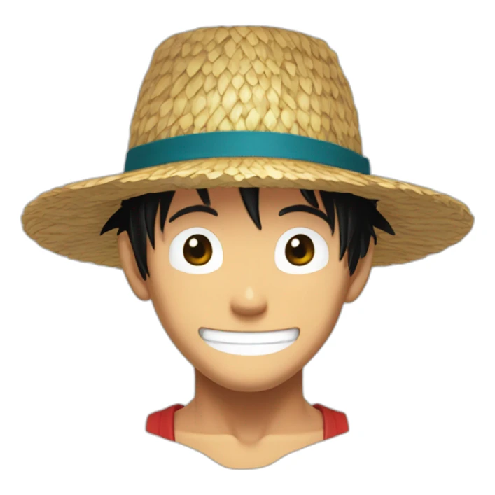 Luffy one piece avec son chapeau de paille sans moustache sticker