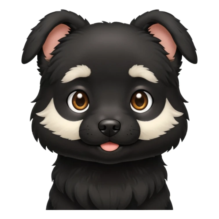 a little cute black dog saying "默默哒" sticker