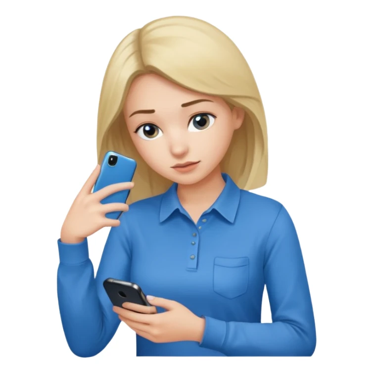 girl holding a phone posing bent over  sticker