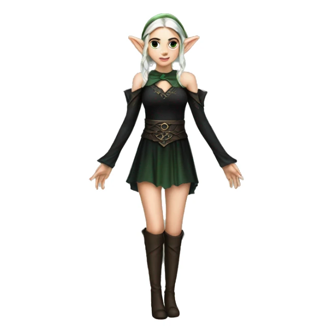 female elf fantasy black dress sticker