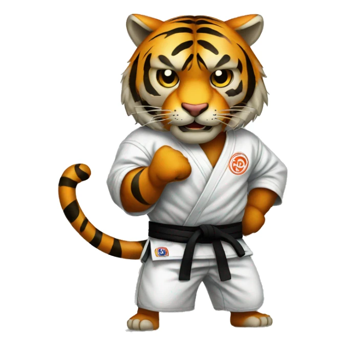 Tiger with evil face   jiu jitsu with his arms crossed sticker
