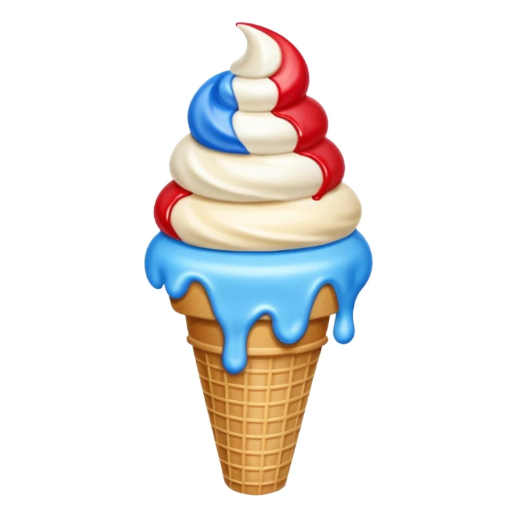 Red white and blue ice cream cone sticker