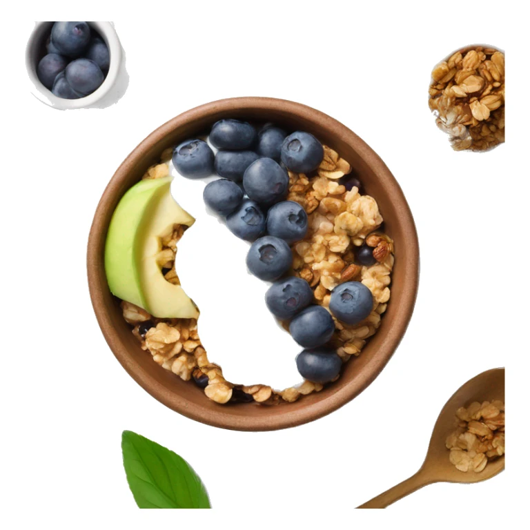 Acaí bowl with greek yogurt and blueberries granola sticker