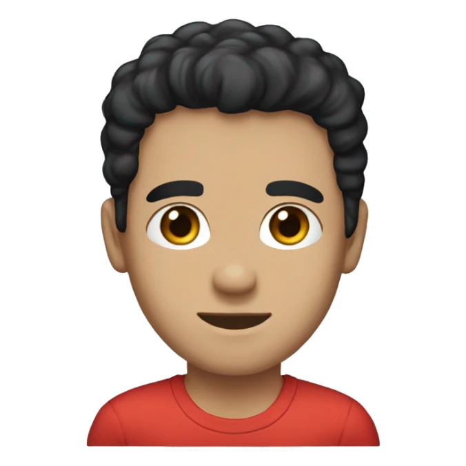 man  red t-shirt, black hair, light skin, blue eyes sticker