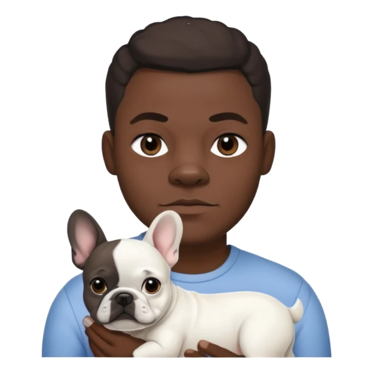 hombre médico de color de tez negro con bulldog francés blancos sticker