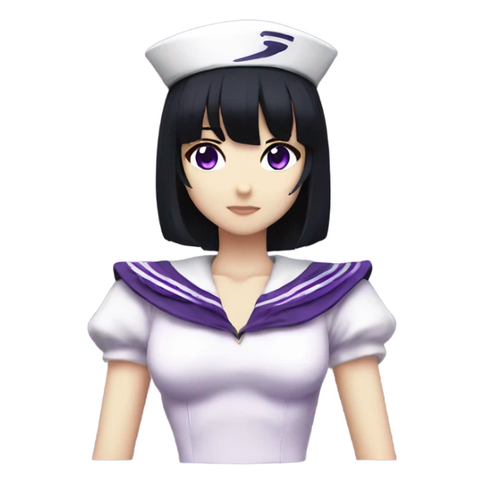 Sailor Saturn, black bob hair, purple eyes, anime charact sticker
