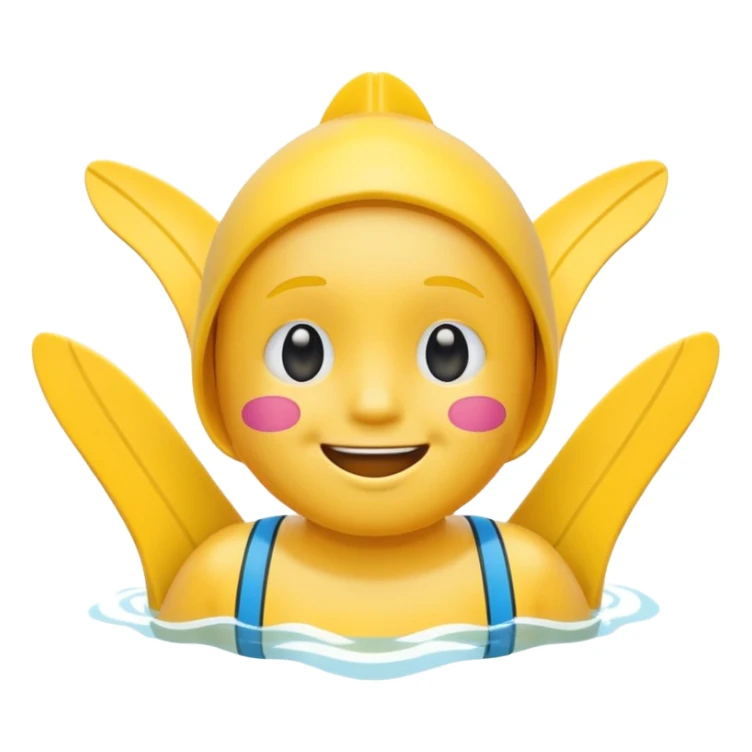 Pleading Face Emoji with swimming fins sticker