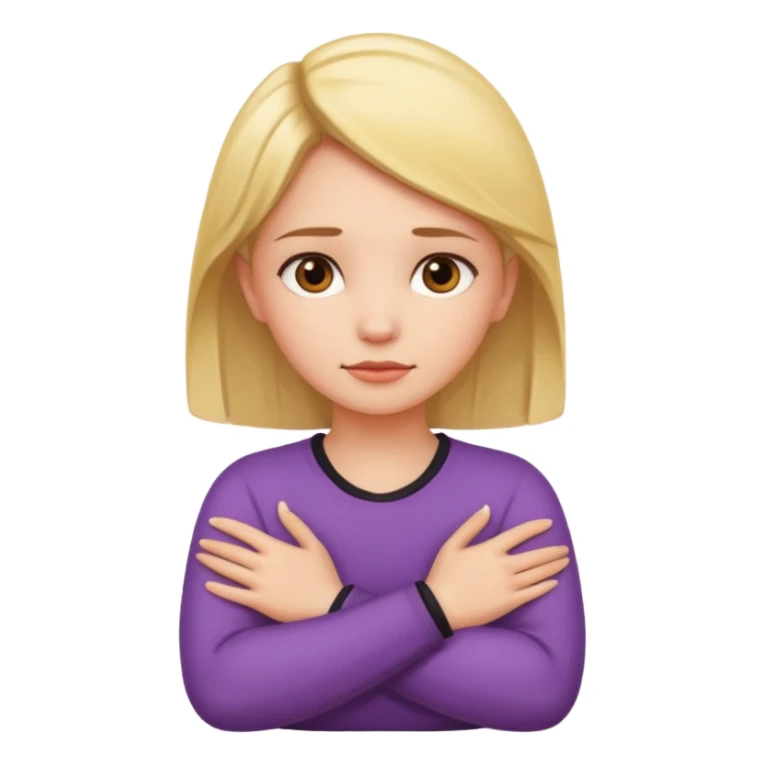 Arms crossed holding neck girl  sticker