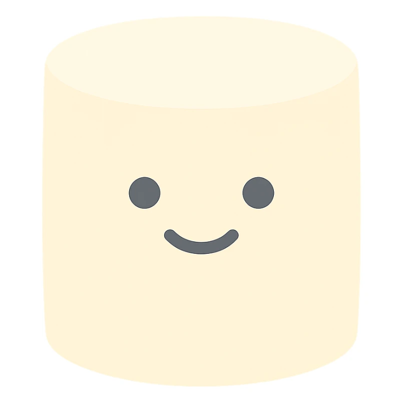 cute marshmallow with a smiling face, color icon sticker