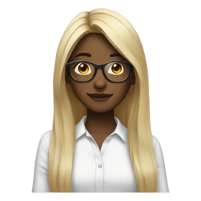 girl with glasses and longhair sticker
