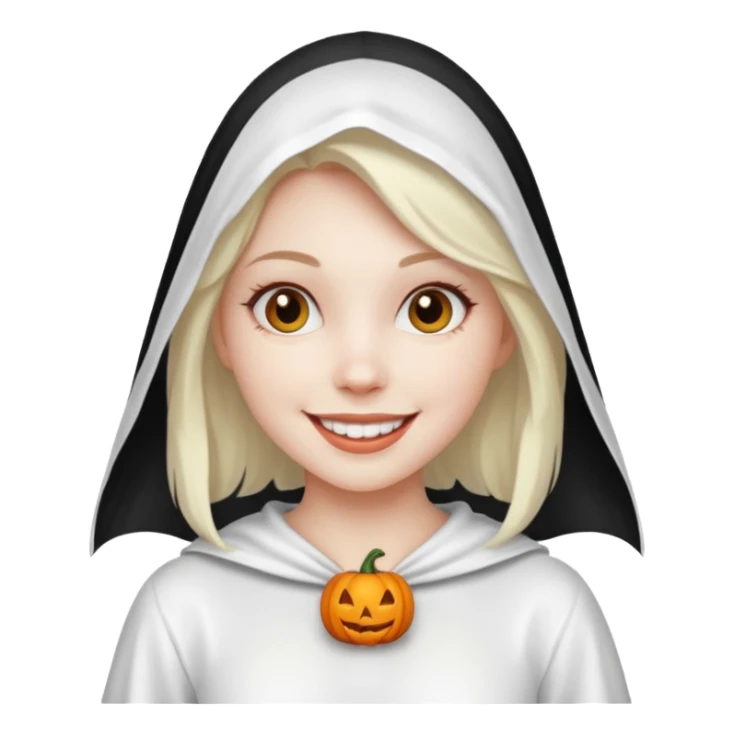 girl with hallowen white costumes sticker