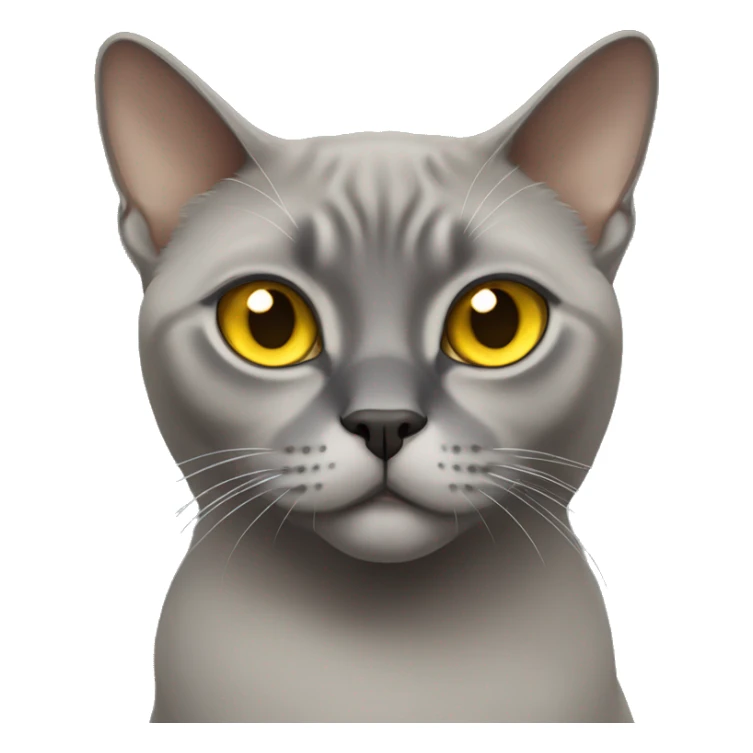 gray Burmese cat with yellow eyes sticker