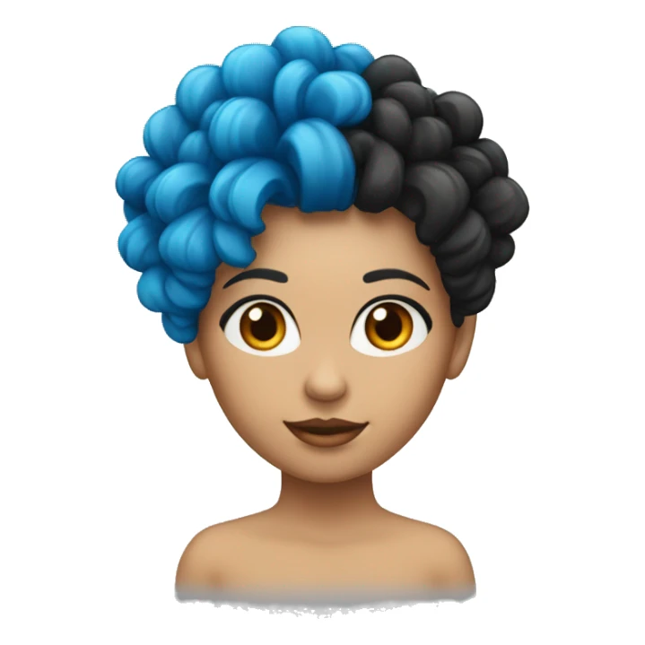 Garota de cabelo azul,com mascara vermelha e preta sticker