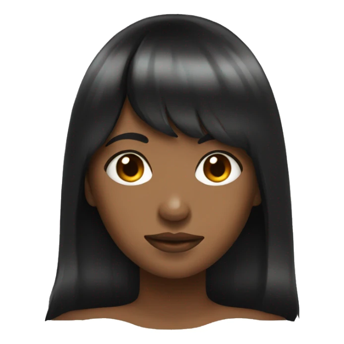 Black hair girl with bangs mad sticker
